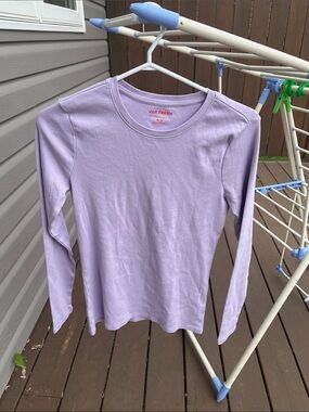Joe Fresh lilac Lavender Long Sleeve Crew Tee. Small Medium. 100% organic cotton
